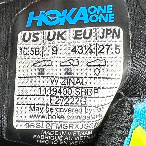 Hoka One Zinal Trail Running Shoe Women's 10.5 B Black/Blue/Pink/Solpink Sneaker - Picture 4 of 16
